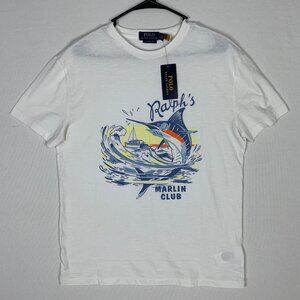 Polo Ralph Lauren Men's Marlin Club White T-Shirt Small NWT $75
